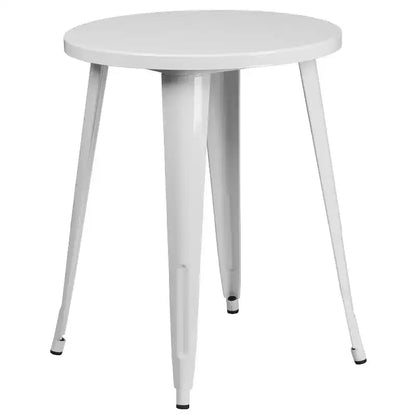 Ensemble de table ronde d'intérieur/extérieur en métal Emma et Oliver de qualité commerciale avec 2 chaises de café