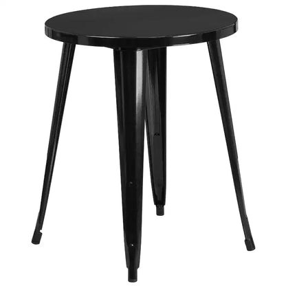 Ensemble de table ronde d'intérieur/extérieur en métal Emma et Oliver de qualité commerciale avec 2 chaises de café