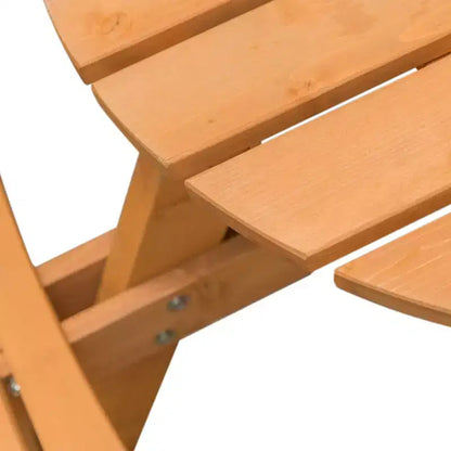 Tavolo da Picnic Rotondo da Giardino Gardenised in Legno per Esterni con Panca, 8 Posti