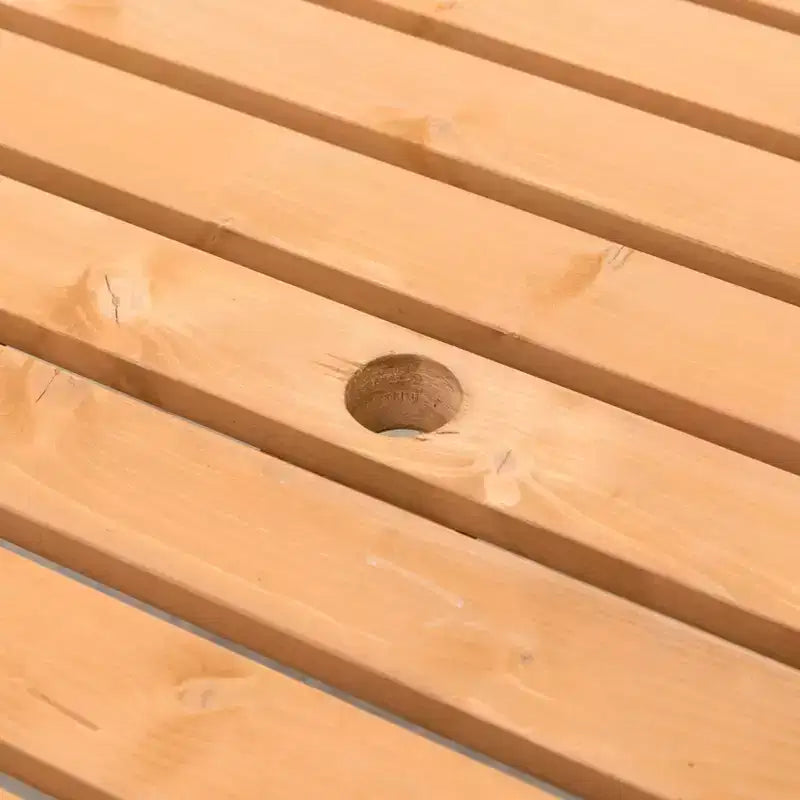 Tavolo da Picnic Rotondo da Giardino Gardenised in Legno per Esterni con Panca, 8 Posti
