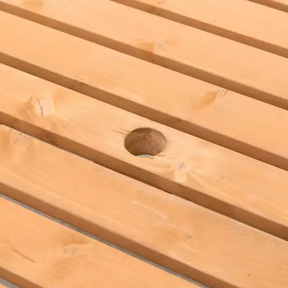 Tavolo da Picnic Rotondo da Giardino Gardenised in Legno per Esterni con Panca, 8 Posti