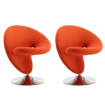 Ensemble de 2 fauteuils pivotants d'appoint Curl en mélange de laine - Manhattan Comfort