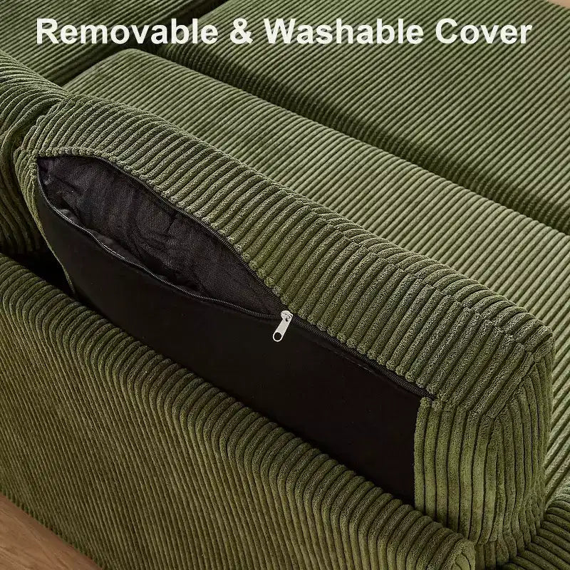 Divano letto estraibile a quattro posti Dyonery da 105 pollici con contenitore, tasche laterali, schienale regolabile, convertibile