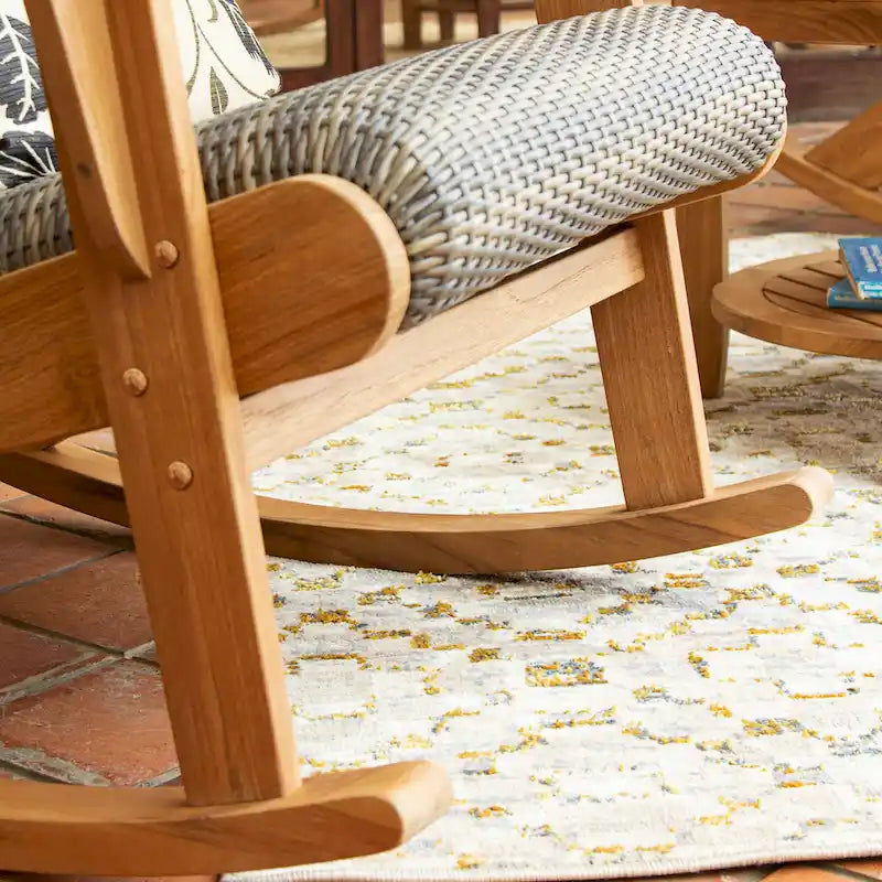 Cambridge Casual Auburn, sedia a dondolo da esterno a 3 pezzi in legno di teak
