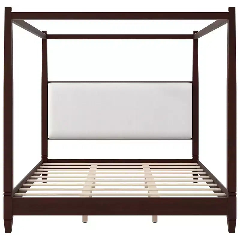 Letto a baldacchino con testiera imbottita