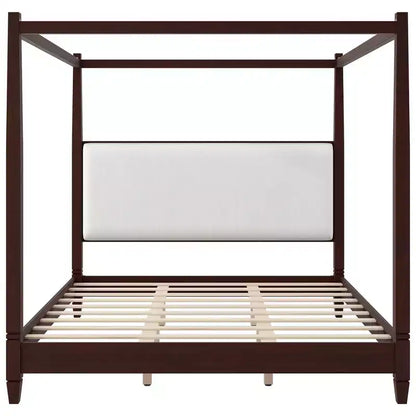 Letto a baldacchino con testiera imbottita