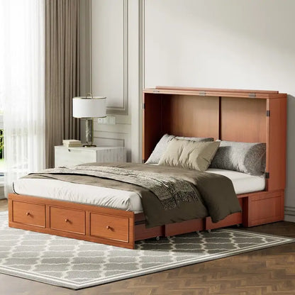 Letto a scomparsa con materasso pieghevole, letto a cubo moderno con cassetto portaoggetti e stazione di ricarica USB
