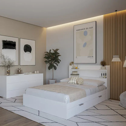 Letto a piattaforma Hunter con testiera