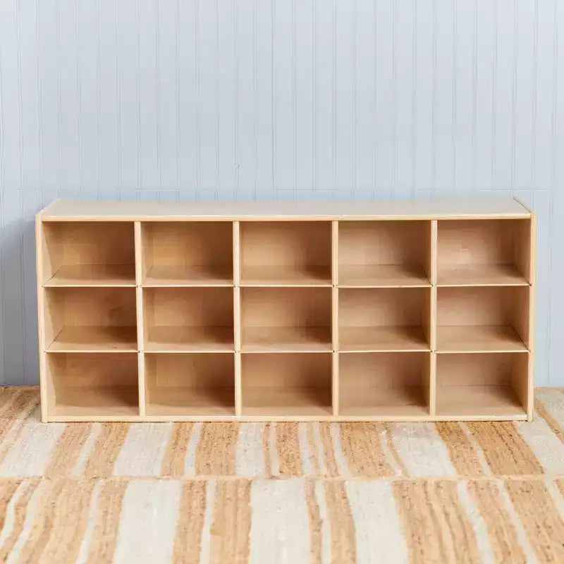 Meuble de rangement 15 bacs ECR4Kids Streamline avec 15 bacs à façade incurvée, 3x5, mobilier pour enfants