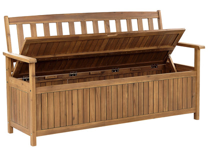 Panchina da giardino 160 cm con contenitore Legno d'acacia Marrone