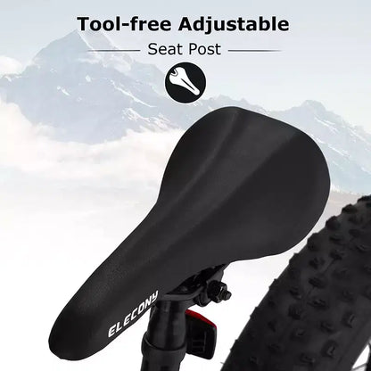 Vélo Okak 24 pouces Fat Tire avec suspension avant, VTT 7 vitesses avec frein à disque et cadre en acier à haute teneur en carbone, Vélo de randonnée pour les trajets quotidiens