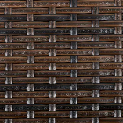 Outsunny Set da Pranzo per Esterni 6 Pezzi, Set di Mobili in Rattan Intrecciato Resistente alle Intemperie con Tavolo con Piano Effetto Legno e Cuscini Morbidi