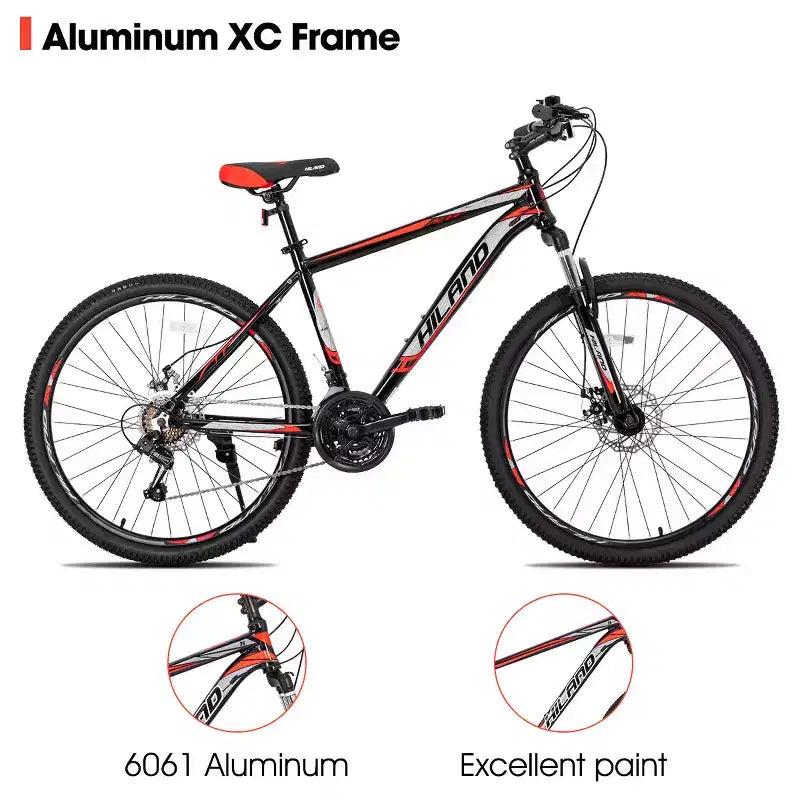 HILAND 26 Mountain Bike per Uomo Donna, Ruota a 3/6/Multi-Raggi, 18 Velocità