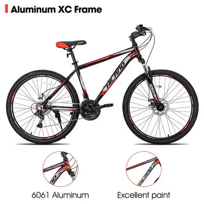 HILAND 26 Mountain Bike per Uomo Donna, Ruota a 3/6/Multi-Raggi, 18 Velocità