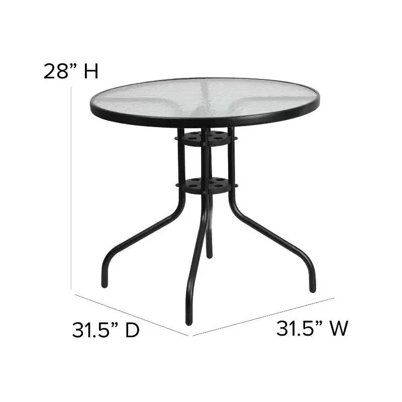 Flash Furniture Ensemble de salle à manger d'extérieur 5 pièces – Table de patio en verre trempé, 4 chaises empilables Flex Comfort