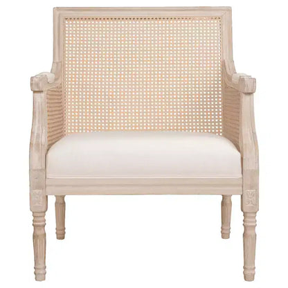 GDFStudio Bertie, sedia d'accento francese imbottita in rattan e legno di gomma
