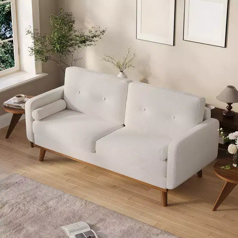 Canapé moderne 65, canapé rembourré 2 places avec accoudoirs larges, canapé profond pour salon, bureau, chambre à coucher, appartement