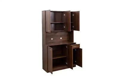 Mobile Contenitore a 6 Ante, Armadio Alto 180 cm e Mobile da Cucina con Cassetto e Ripiano Aperto, Credenza da Cucina e Mobiletto per Camera da Letto in MDF