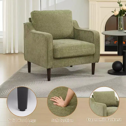 Poltrona accent mid-century, sedie moderne e comode per soggiorno, poltrona imbottita, sedia laterale comoda, per camera da letto e soggiorno