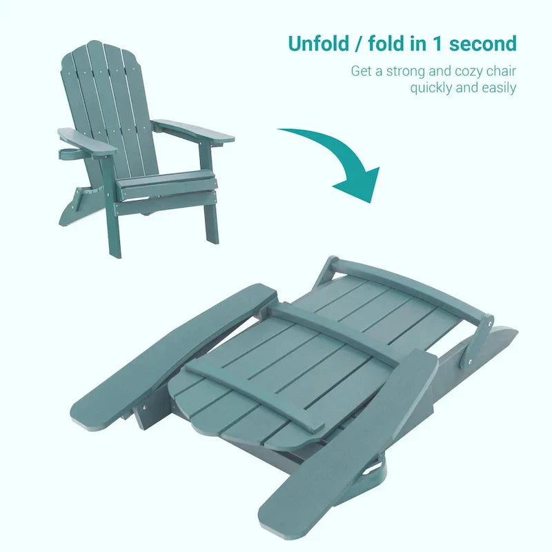 Bonosuki Set di 2 sedie Adirondack pieghevoli per patio e braciere