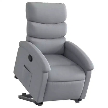 Poltrona Reclinabile Power Lift per Anziani - Tessuto Grigio Chiaro con Alzata Elettrica & Tasca Laterale