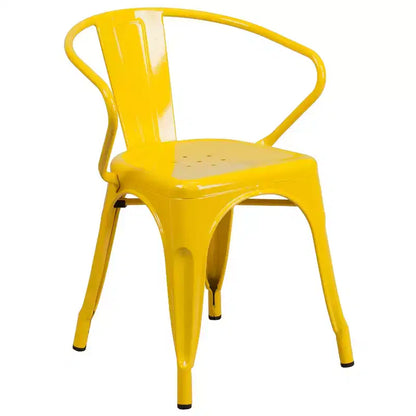 Ensemble table rectangulaire en métal qualité commerciale Emma et Oliver avec 6 chaises avec accoudoirs, pour l'intérieur et l'extérieur