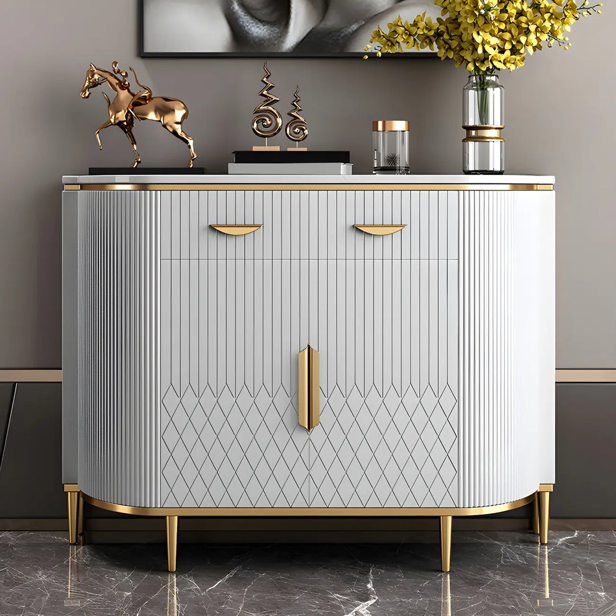 Madia Glam Marble in Grigio con Contenitore