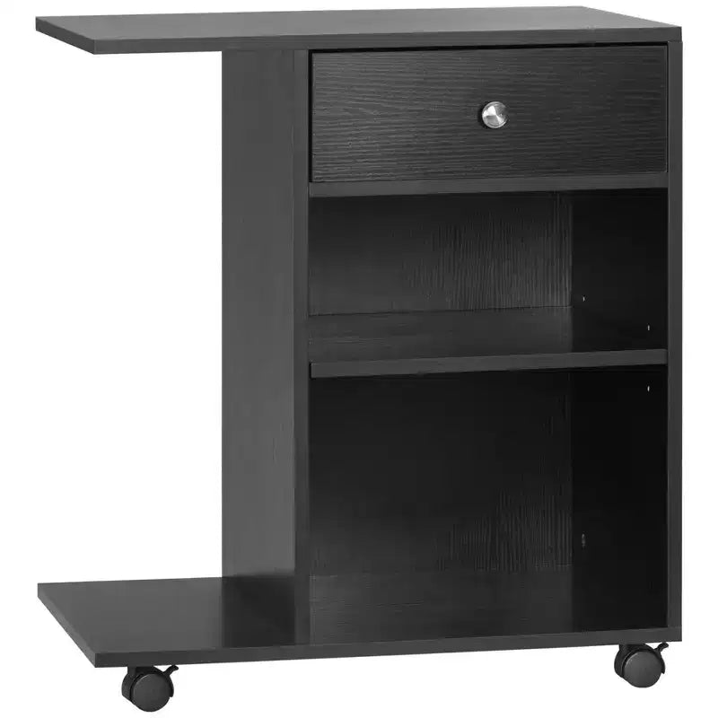 Vinsetto Mobile Printer Stand, Rolling File Cabinet Cart with Wheels, Adjustable Shelf, Drawer and CPU Stand