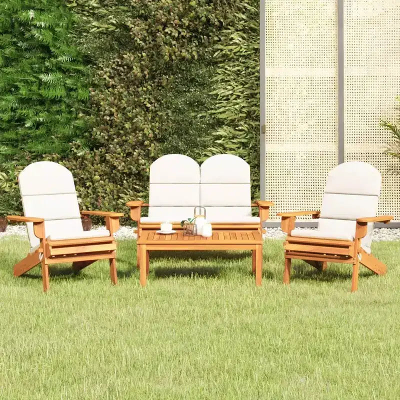 vidaXL Salon de jardin marron bois d'acacia massif Standard Pliable