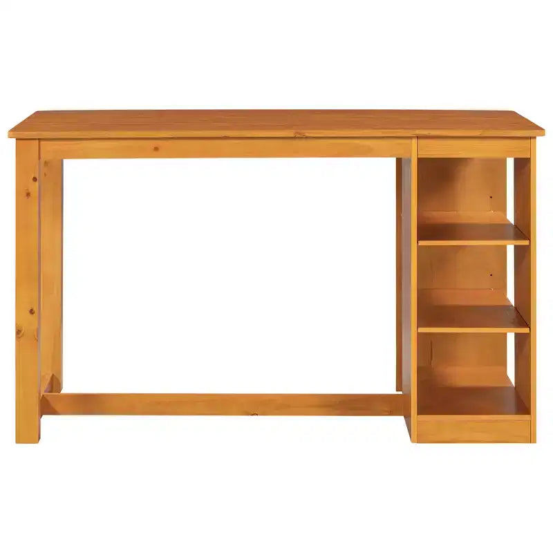 Set da pranzo a 5 pezzi in stile rustico ad altezza bancone per 4 persone, set da tavolo da bar in legno con ripiani e 4 sedie imbottite