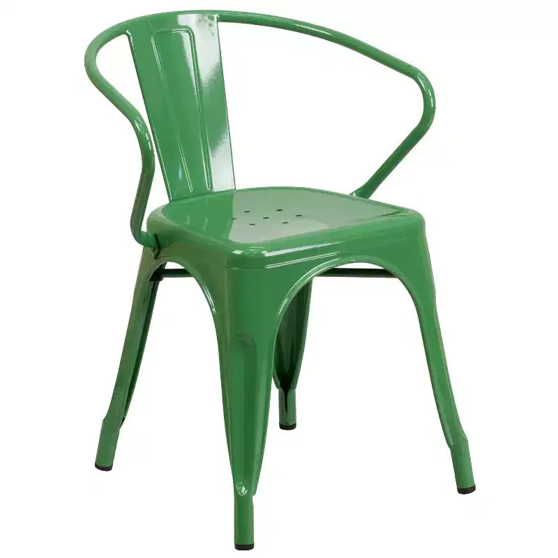 Ensemble table rectangulaire en métal qualité commerciale Emma et Oliver avec 6 chaises avec accoudoirs, pour l'intérieur et l'extérieur