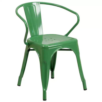 Ensemble table rectangulaire en métal qualité commerciale Emma et Oliver avec 6 chaises avec accoudoirs, pour l'intérieur et l'extérieur