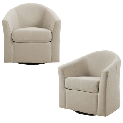 Lot de 2 fauteuils pivotants modernes avec accoudoirs pour salon