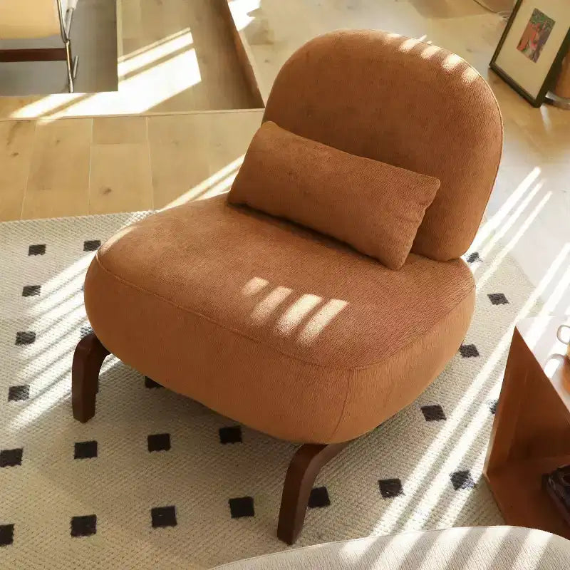 Moderna sedia imbottita graziosa, comoda poltrona senza braccioli per salotto, camera da letto, appartamento o balcone - Panipeachy