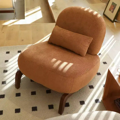 Moderna sedia imbottita graziosa, comoda poltrona senza braccioli per salotto, camera da letto, appartamento o balcone - Panipeachy