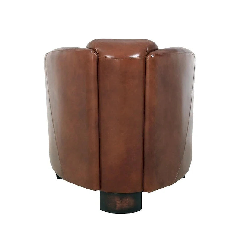 Poltrona Pasargad Home Madison in pelle primo fiore, marrone - L27,5xP30xA27
