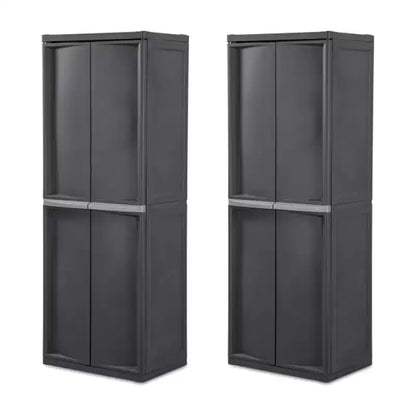 Sterilite Set da 2 organizer a 4 ripiani regolabili per garage, grigio