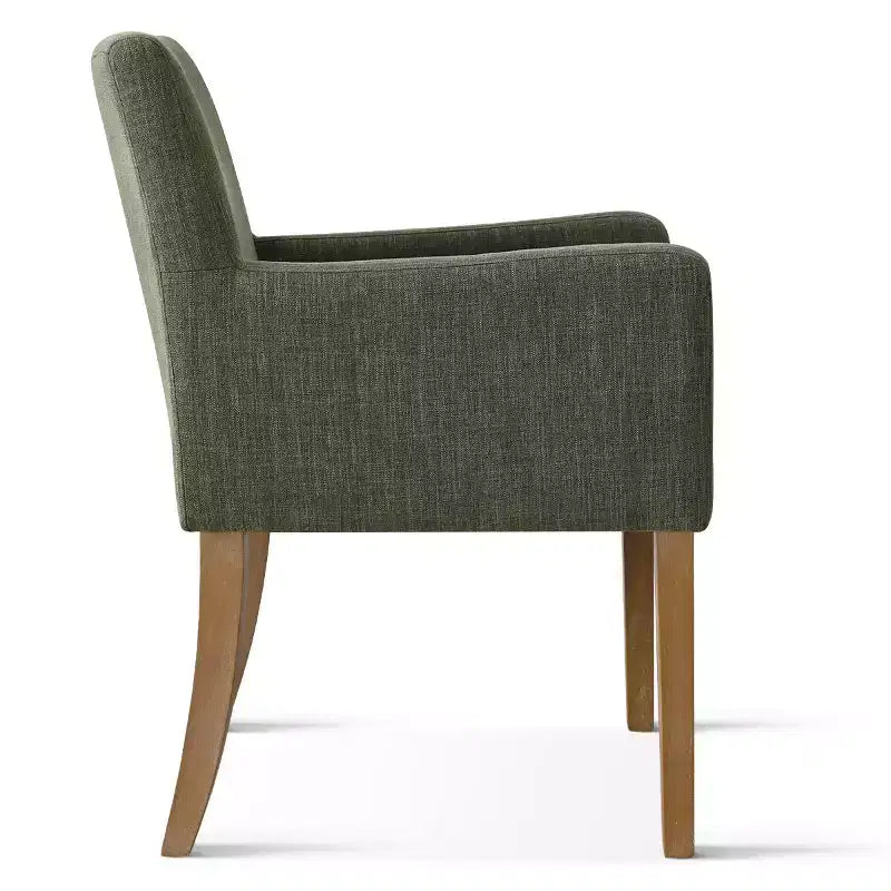 Set da pranzo da 9 pezzi con prolunga, include 6 sedie senza braccioli e 2 poltrone in lino neutro, gambe in legno massello, stile moderno-Panipeachy