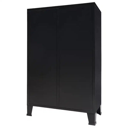 vidaXL Armoire en tôle noire avec étagères réglables moyennes