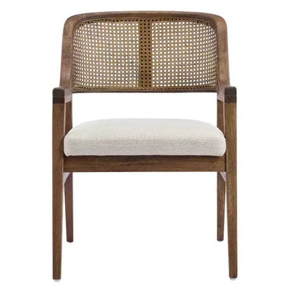 Set da pranzo allungabile Christopher Knight Home Bennett Mid-Century Modern 5 pezzi in legno, con tavolo e 4 sedie imbottite con schienale in canna
