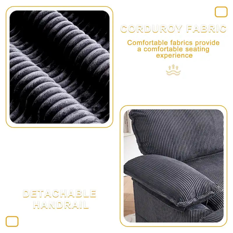 56.9 W Poltrona Oversize con Pouf, Poltrona da Lettura per Camera da Letto, Divano Letto Pigro, Poltrona Reclinabile Singola Moderna Oversize
