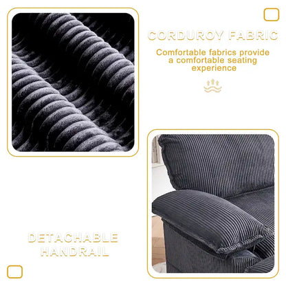 56.9 W Poltrona Oversize con Pouf, Poltrona da Lettura per Camera da Letto, Divano Letto Pigro, Poltrona Reclinabile Singola Moderna Oversize