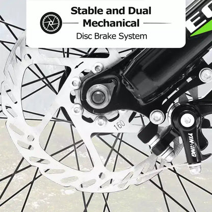 Vélo Okak 24 pouces Fat Tire avec suspension avant, VTT 7 vitesses avec frein à disque et cadre en acier à haute teneur en carbone, Vélo de randonnée pour les trajets quotidiens