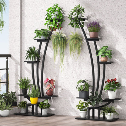 Fioriera Verticale per Piante da Interno a 6 Livelli per Giardino - Set da 2 Pezzi