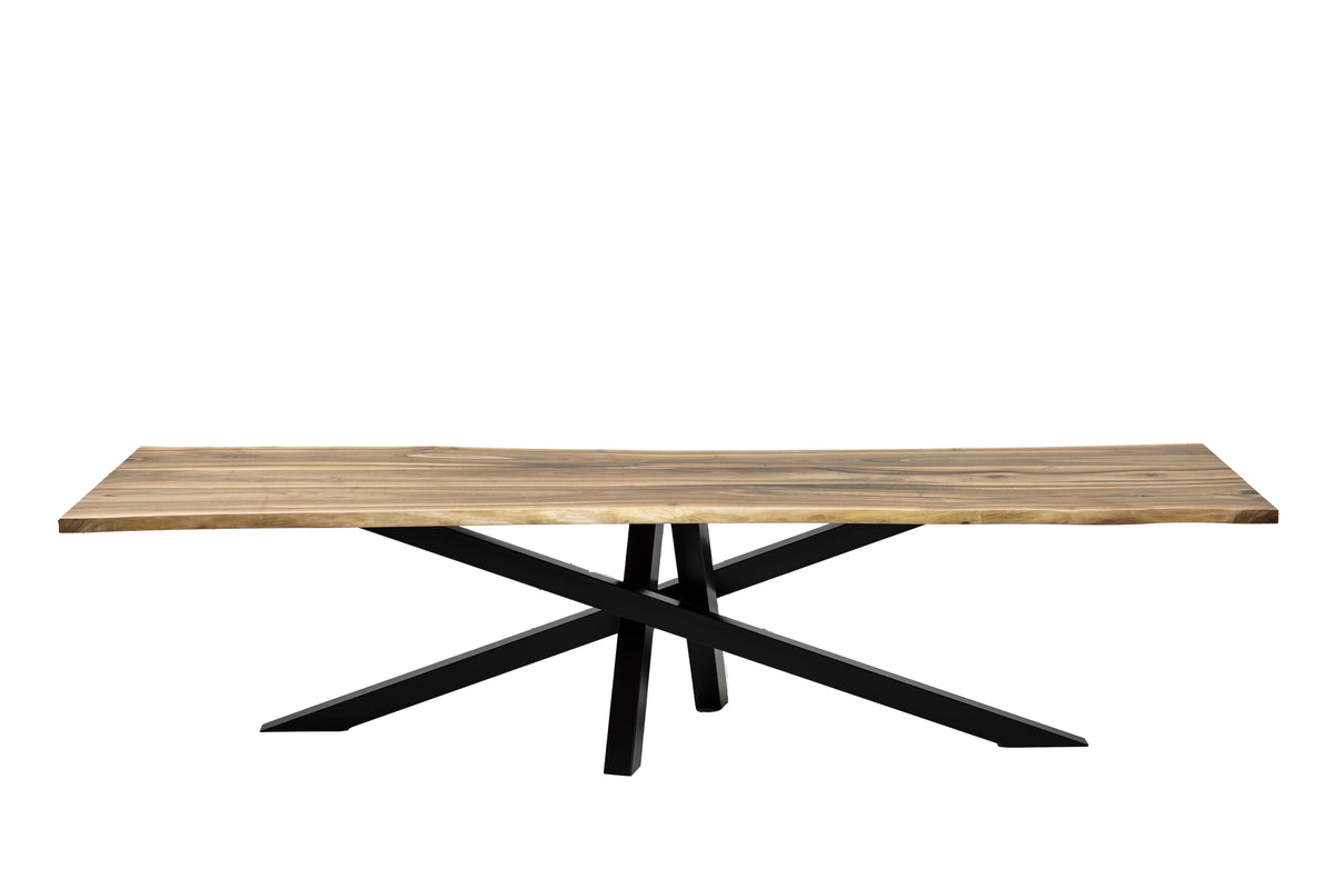 Table à manger en noyer avec pied araignée - Fabriquée à la main en bois massif - cette magnifique table en noyer avec pied araignée est une pièce maîtresse