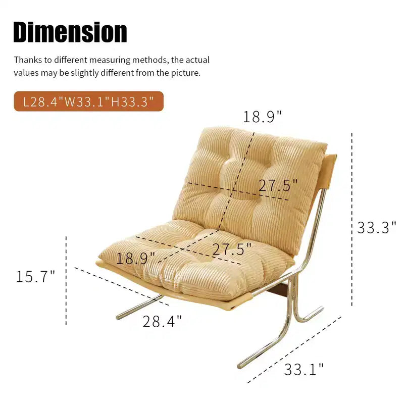 Poltrona moderna oversize per soggiorno e ufficio - Struttura in metallo cromato