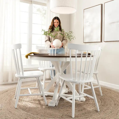 Sedie da pranzo con schienale alto e fuso Windsor Bush Furniture - Set di 2