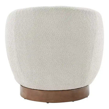 Fauteuil d'appoint pivotant Spruce&Spring en tissu avec base en bois