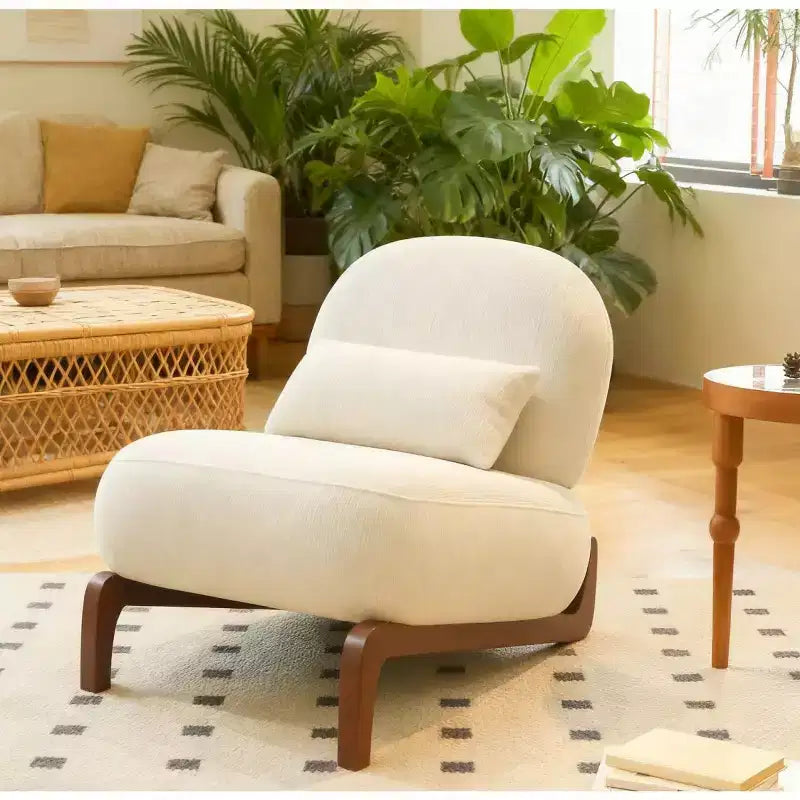 Moderna sedia imbottita graziosa, comoda poltrona senza braccioli per salotto, camera da letto, appartamento o balcone - Panipeachy