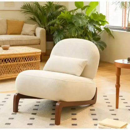 Moderna sedia imbottita graziosa, comoda poltrona senza braccioli per salotto, camera da letto, appartamento o balcone - Panipeachy